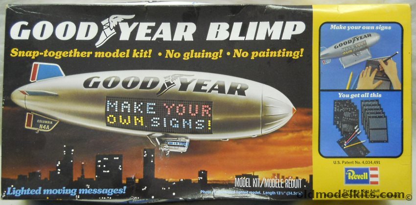 Revell 1/169 Goodyear Blimp With Motorized Light Up Rotating Sign, H999 plastic model kit